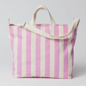 BAGGU Horizontal Duck Bag- Pink Awning Stripe